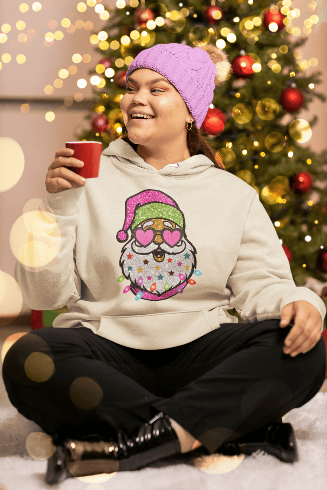 Glitter Santa DTF Transfer Design – Sparkling Custom Christmas T-Shirt Design! - KT SUBLIMATION, DTF AND MORE LLC
