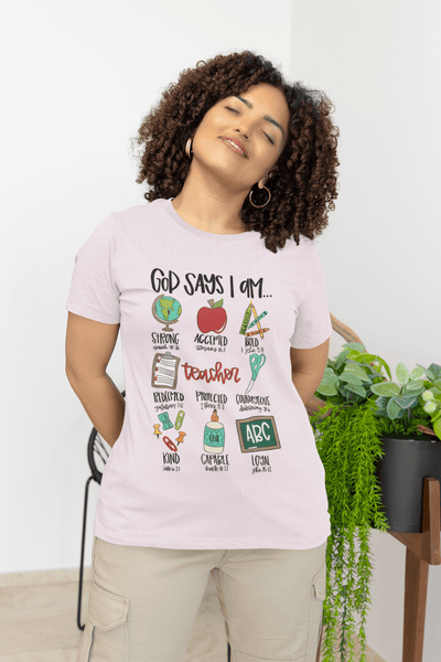 God says I am Teacher DTF - KT SUBLIMATION, DTF AND MORE LLC