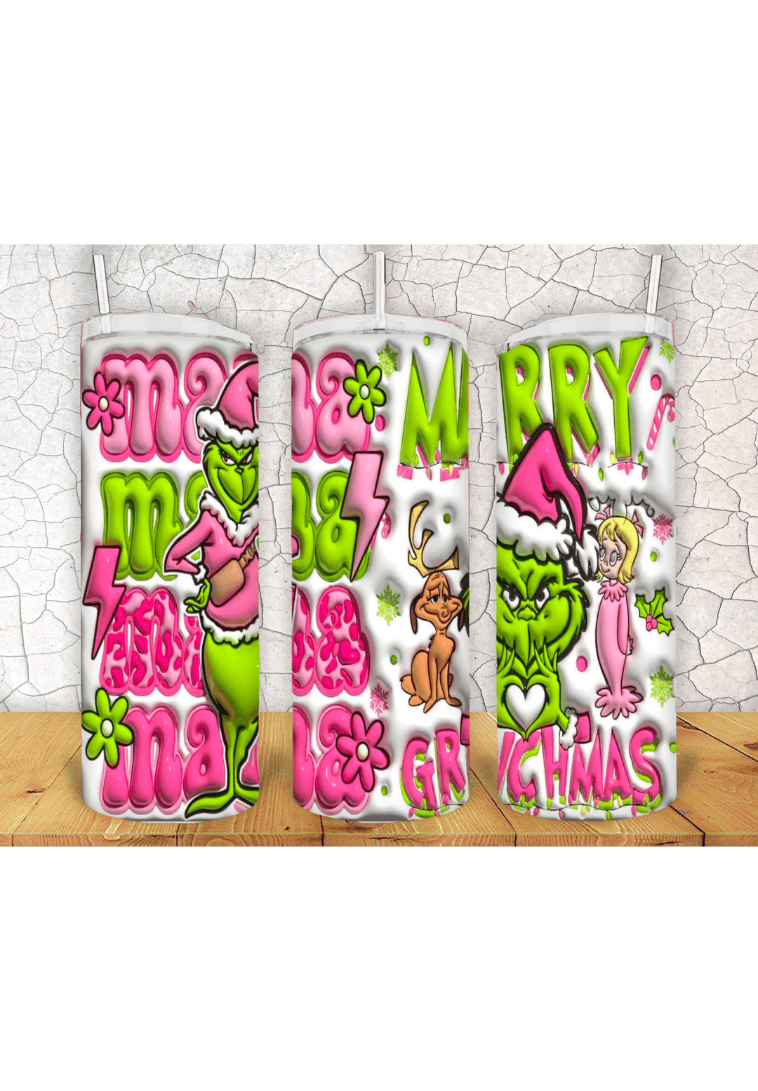 Grinch 3D 20oz Tumbler Sublimation Print - KT SUBLIMATION, DTF AND MORE LLC