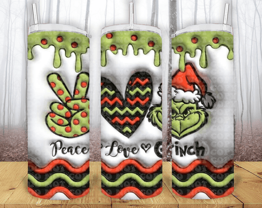 Grinch 3D 20oz Tumbler Sublimation Print - KT SUBLIMATION, DTF AND MORE LLC