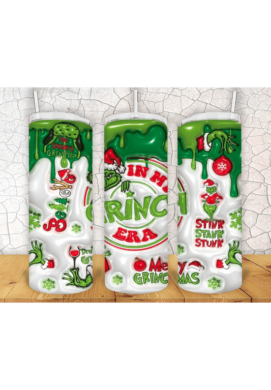 Grinch 3D 20oz Tumbler Sublimation Print - KT SUBLIMATION, DTF AND MORE LLC