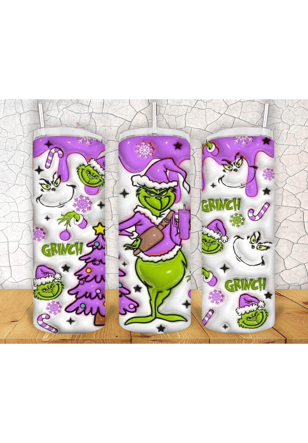 Grinch 3D 20oz Tumbler Sublimation Print - KT SUBLIMATION, DTF AND MORE LLC