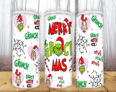 Grinch 3D 20oz Tumbler Sublimation Print - KT SUBLIMATION, DTF AND MORE LLC