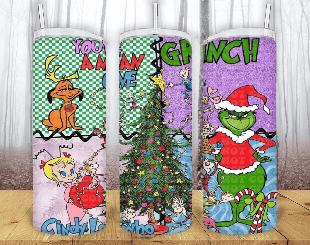 Grinch 3D 20oz Tumbler Sublimation Print - KT SUBLIMATION, DTF AND MORE LLC