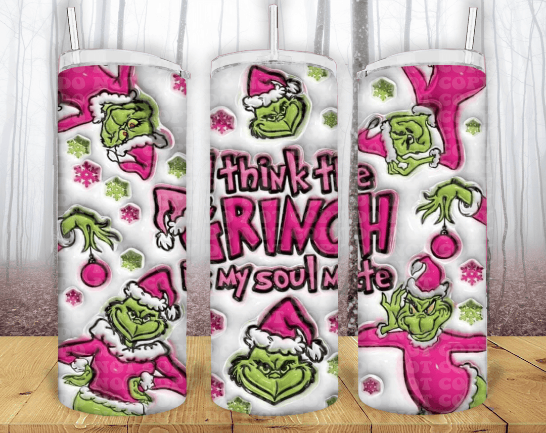 Grinch 3D 20oz Tumbler Sublimation Print - KT SUBLIMATION, DTF AND MORE LLC