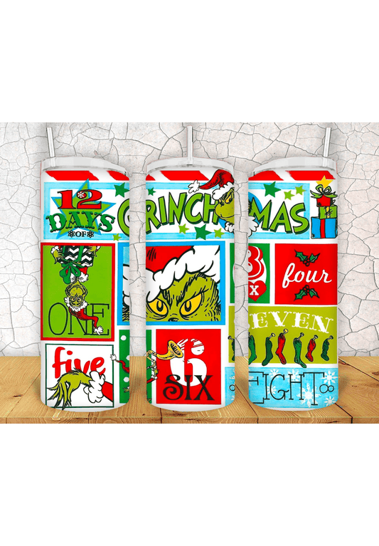 Grinch 3D 20oz Tumbler Sublimation Print - KT SUBLIMATION, DTF AND MORE LLC