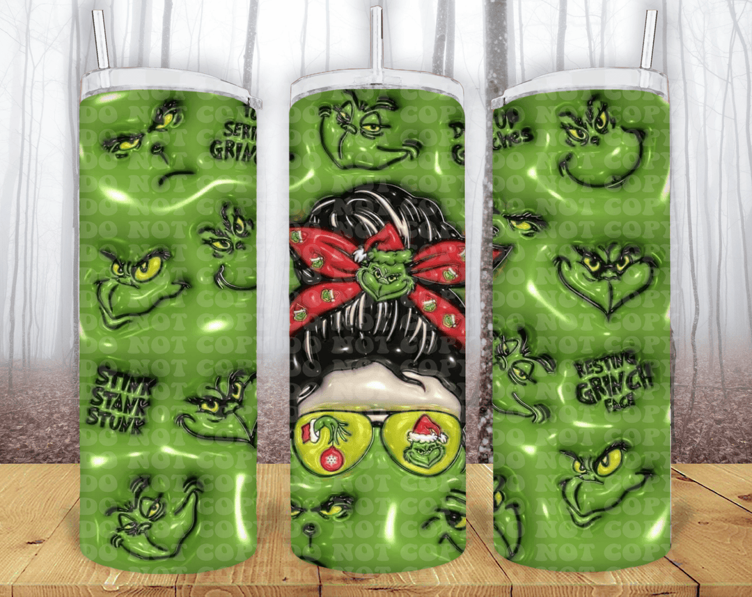 Grinch 3D 20oz Tumbler Sublimation Print - KT SUBLIMATION, DTF AND MORE LLC