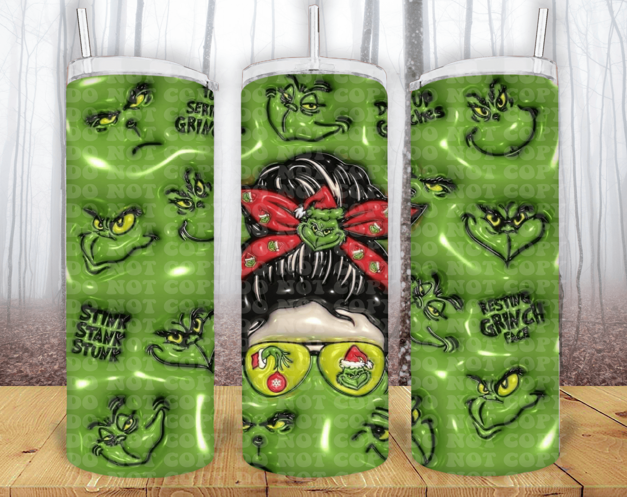 Grinch 3D 20oz Tumbler Sublimation Print - KT SUBLIMATION, DTF AND MORE LLC