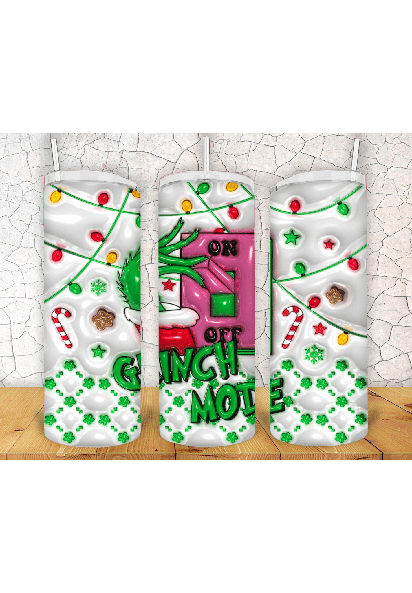 Grinch 3D 20oz Tumbler Sublimation Print - KT SUBLIMATION, DTF AND MORE LLC