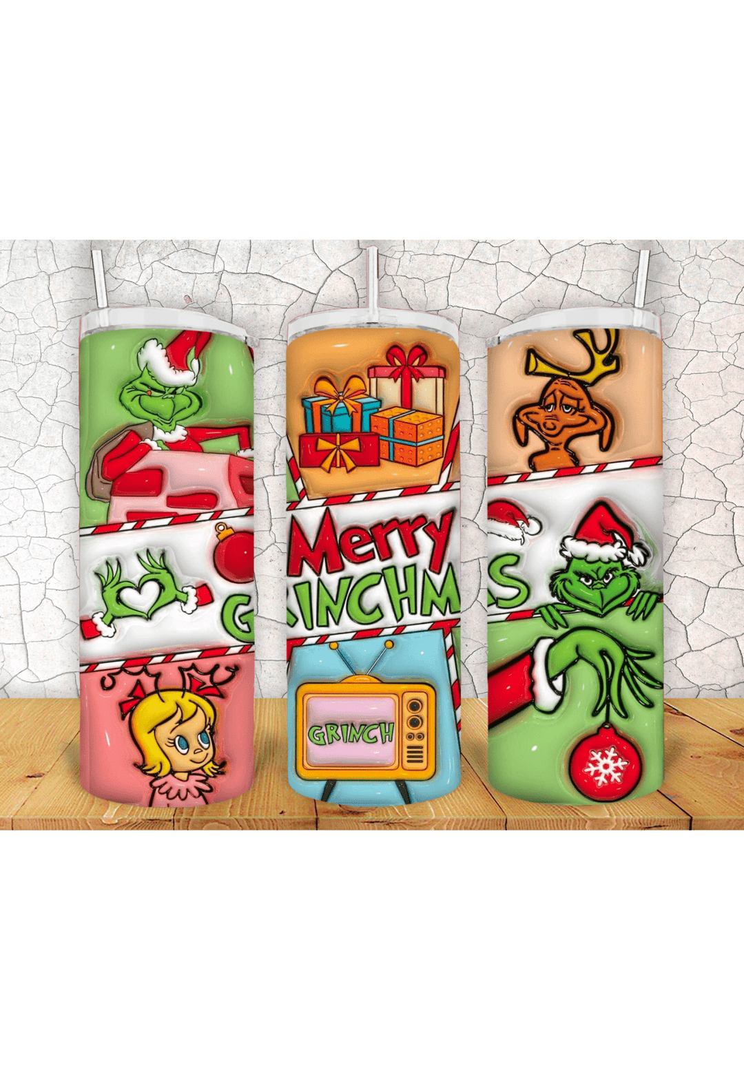 Grinch 3D 20oz Tumbler Sublimation Print - KT SUBLIMATION, DTF AND MORE LLC