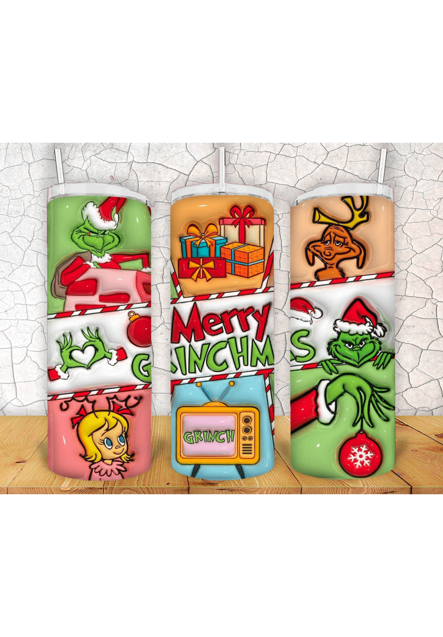 Grinch 3D 20oz Tumbler Sublimation Print - KT SUBLIMATION, DTF AND MORE LLC