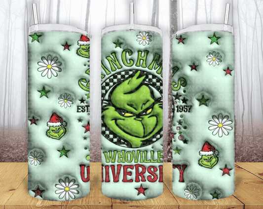 Grinch 3D 20oz Tumbler Sublimation Print - KT SUBLIMATION, DTF AND MORE LLC