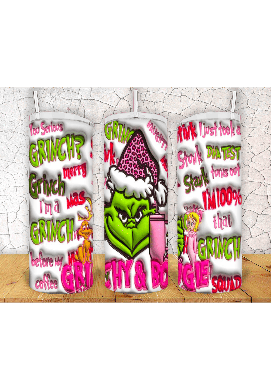 Grinch 3D 20oz Tumbler Sublimation Print - KT SUBLIMATION, DTF AND MORE LLC