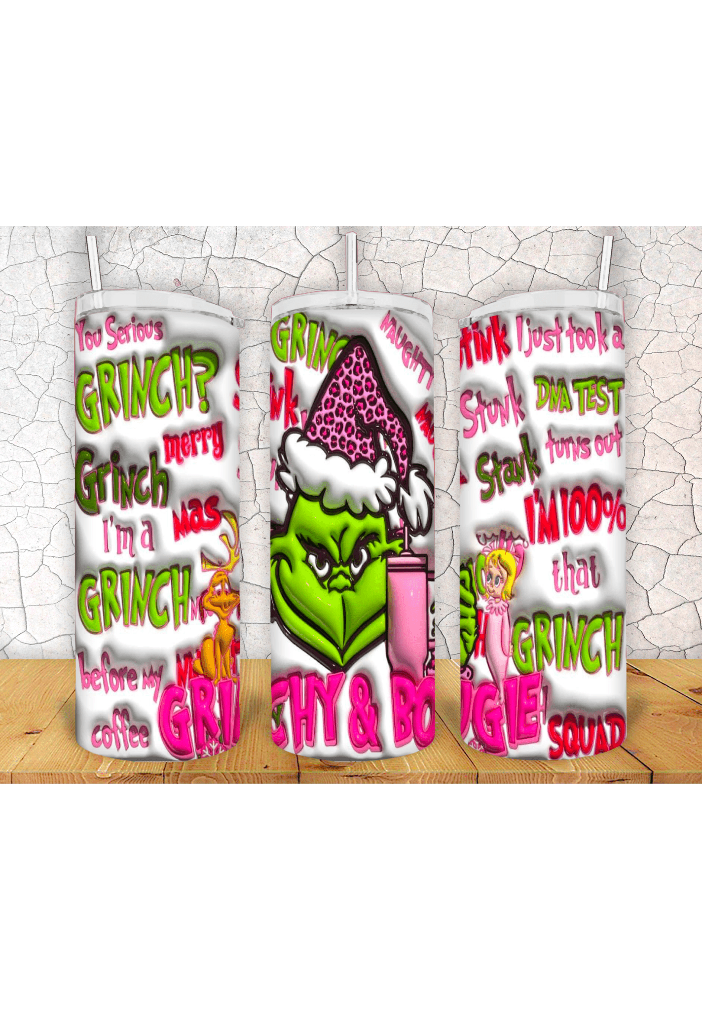 Grinch 3D 20oz Tumbler Sublimation Print