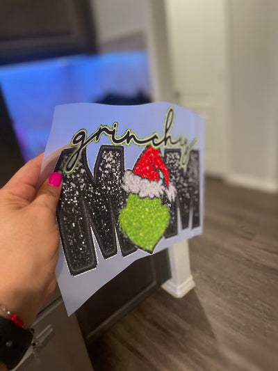 Grinch Mom Transfer, Green Guy Christmas design, Dtf - KT SUBLIMATION, DTF AND MORE LLC