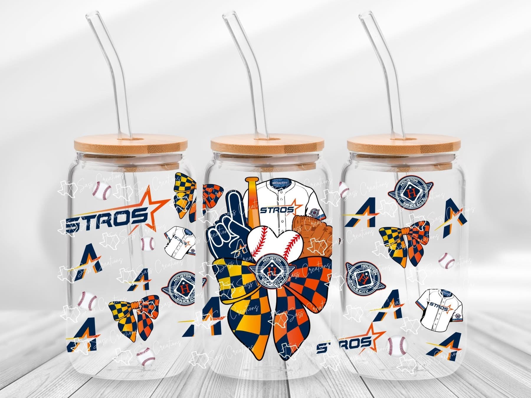 H-Town Baseball Vibes UV DTF Transfer – Game Day Style with Houston Pride – Ready to Apply!