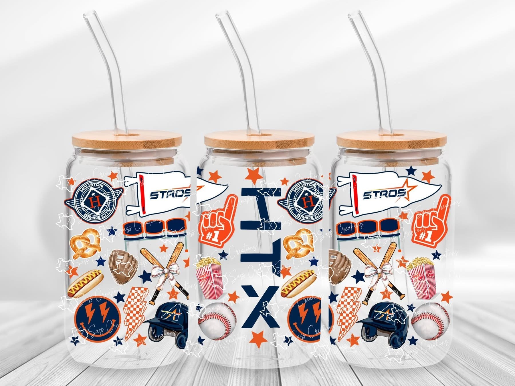 H - Town Baseball Vibes UV DTF Transfer – Game Day Style with Houston Pride – Ready to Apply! - KT SUBLIMATION, DTF AND MORE LLC