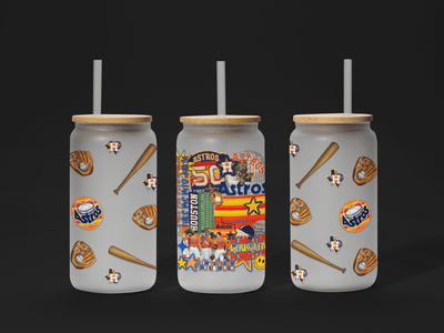 H - Town Baseball Vibes UV DTF Transfer – Game Day Style with Houston Pride – Ready to Apply! - KT SUBLIMATION, DTF AND MORE LLC