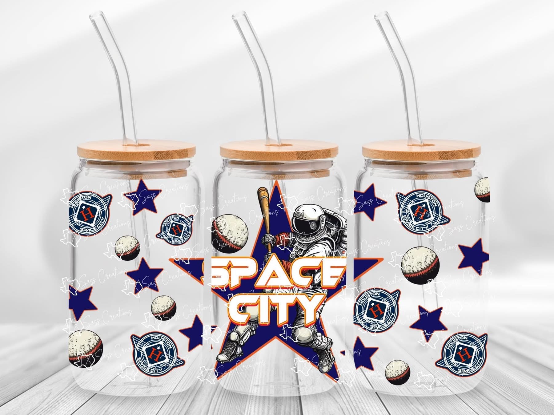 H - Town Baseball Vibes UV DTF Transfer – Game Day Style with Houston Pride – Ready to Apply! - KT SUBLIMATION, DTF AND MORE LLC