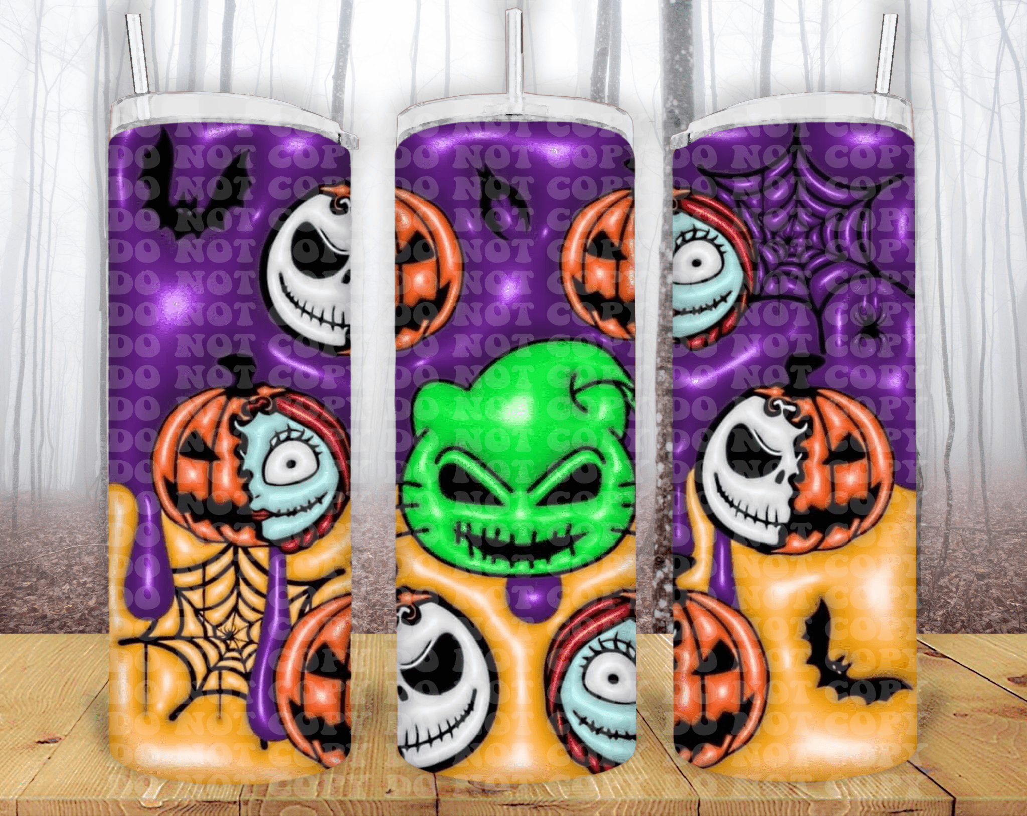 Halloween 3D 20oz Tumbler Sublimation Print – Spooky & Vibrant Design 🎃👻 - KT SUBLIMATION, DTF AND MORE LLC