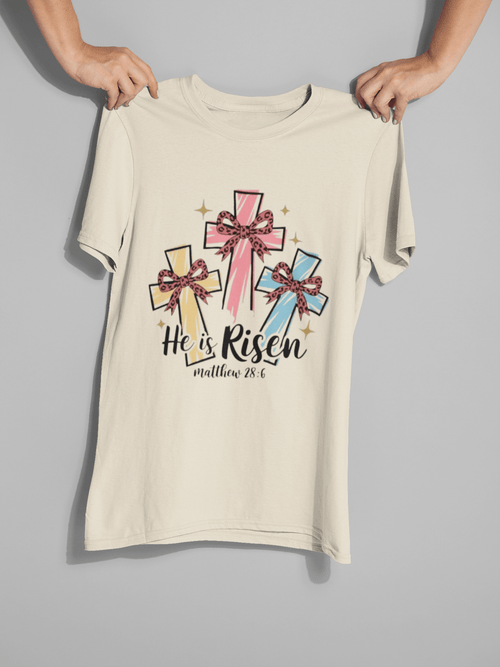 He is Risen DTF Transfer – Ready to Press Christian Easter Design - KT SUBLIMATION, DTF AND MORE LLC