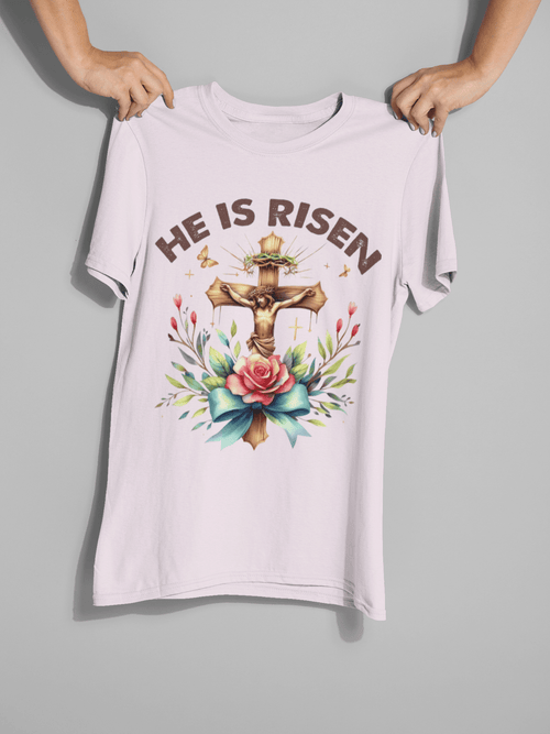 He is Risen DTF Transfer – Ready to Press Christian Easter Design - KT SUBLIMATION, DTF AND MORE LLC