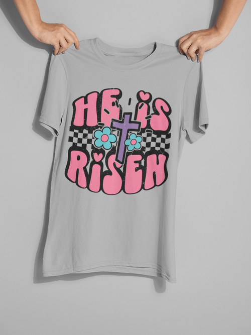 He is Risen DTF Transfer – Ready to Press Christian Easter Design - KT SUBLIMATION, DTF AND MORE LLC