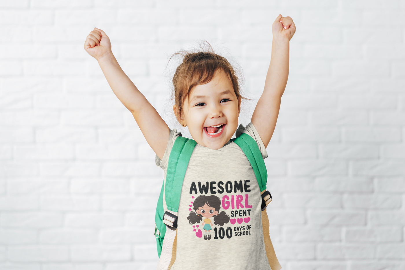 Awesome Girl spend 100 days of school DTF