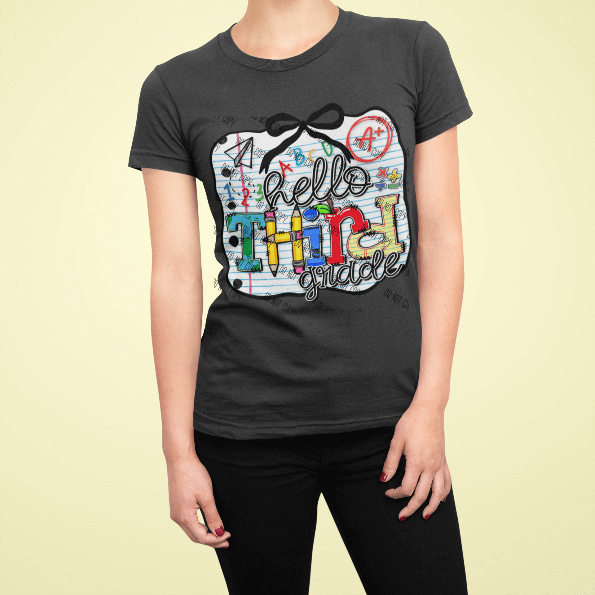 Hello Third Grade DTF Transfer – Cute & Colorful Back-to-School Design