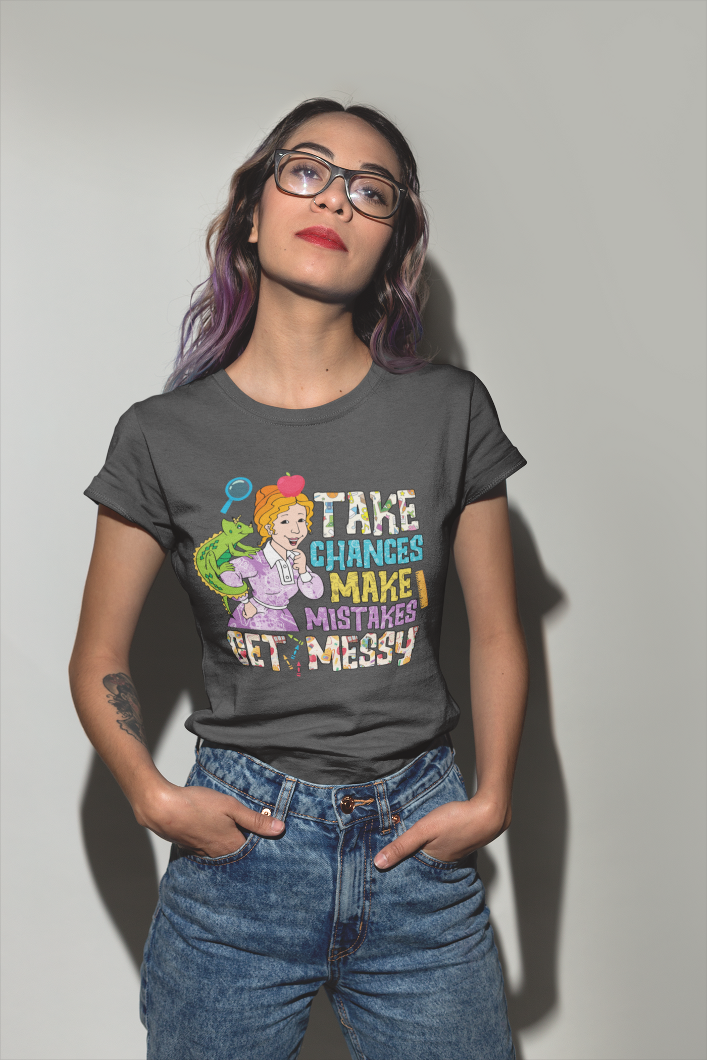 Take Chances, Make Mistakes, Get Messy Mrs. Frizzle DTF