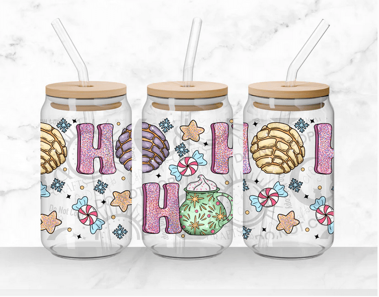 Ho Ho Ho 16oz UV DTF Wrap – Festive Christmas Drinkware Wrap! 🎅🎄✨ - KT SUBLIMATION, DTF AND MORE LLC