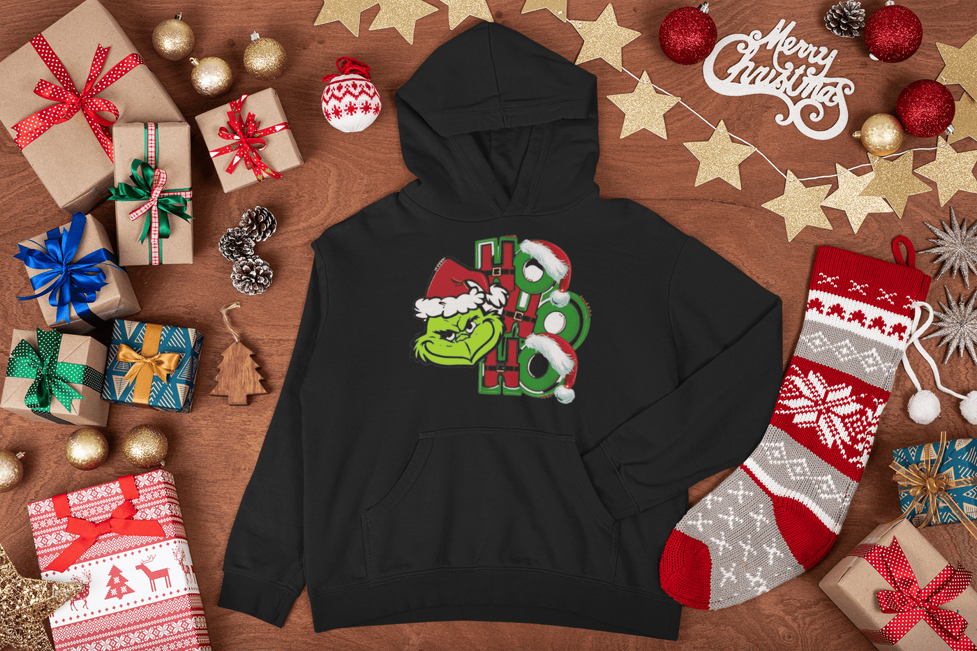 HO HO HO Christmas DTF Christmas Design Shirt - KT SUBLIMATION, DTF AND MORE LLC