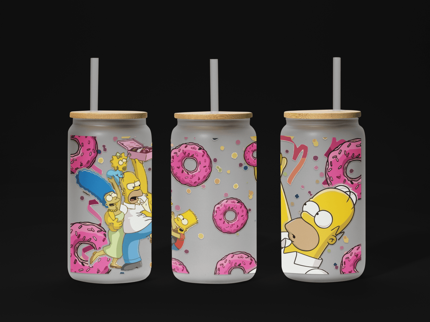 Homer Simpson 16oz UV DTF Wrap – Bring Some Fun to Your Drinkware! 🍩🍺 - KT SUBLIMATION, DTF AND MORE LLC