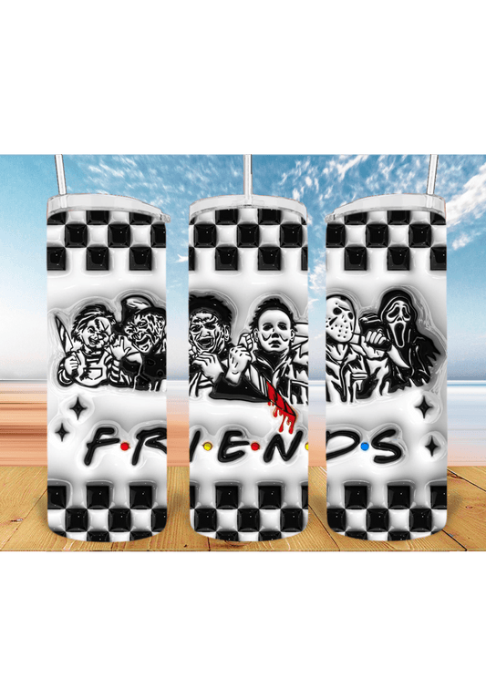 Horror Friends 3D 20oz Tumbler Sublimation Print - KT SUBLIMATION, DTF AND MORE LLC