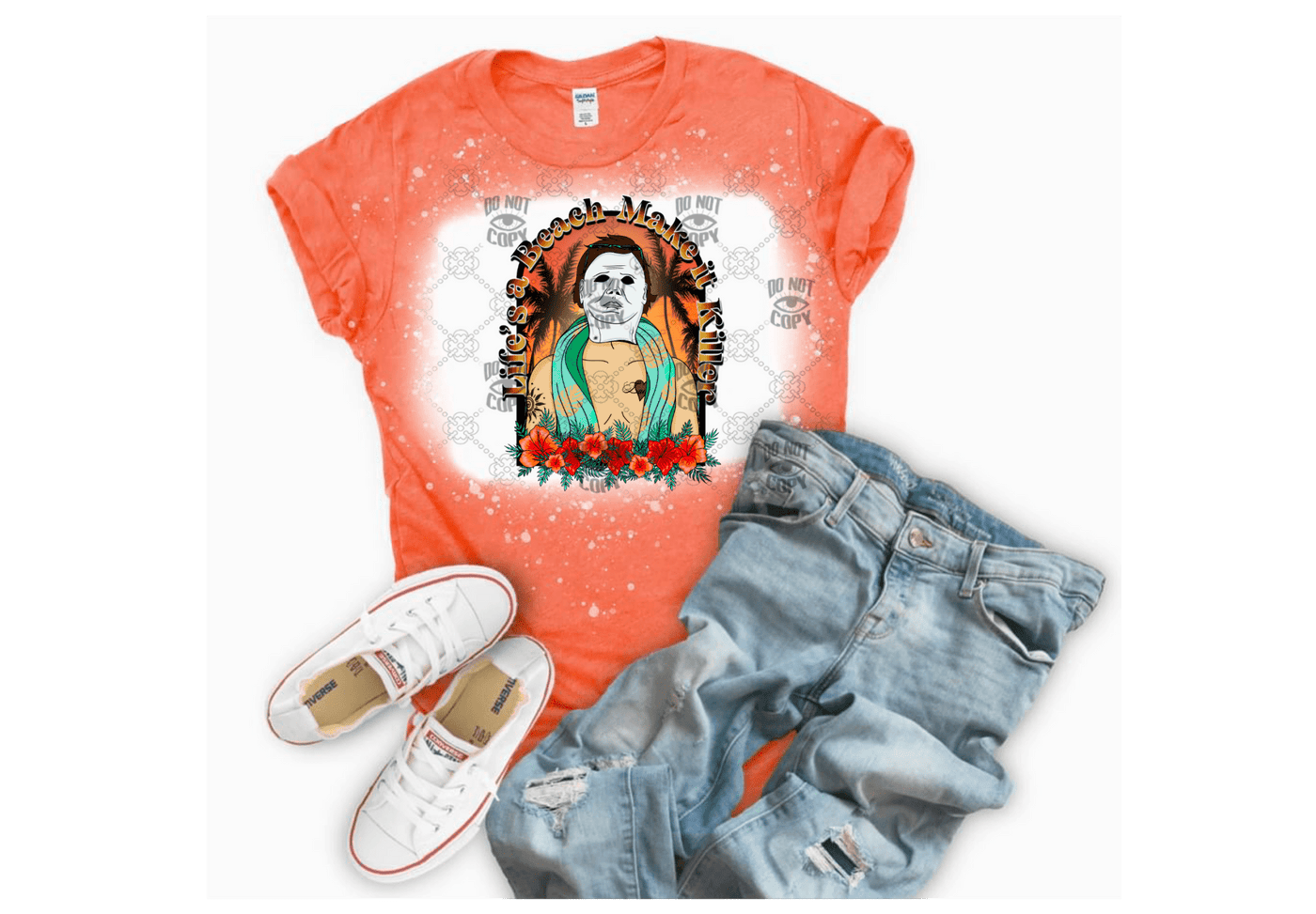 Horror Summer Life’s a Beach DTF ready to press transfer - KT SUBLIMATION, DTF AND MORE LLC