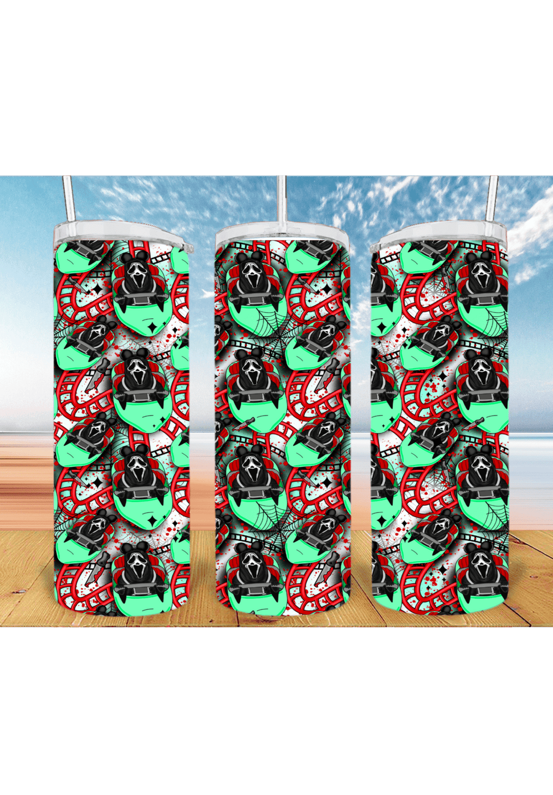 Horror Summer Ride 20oz Tumbler Sublimation Print - KT SUBLIMATION, DTF AND MORE LLC