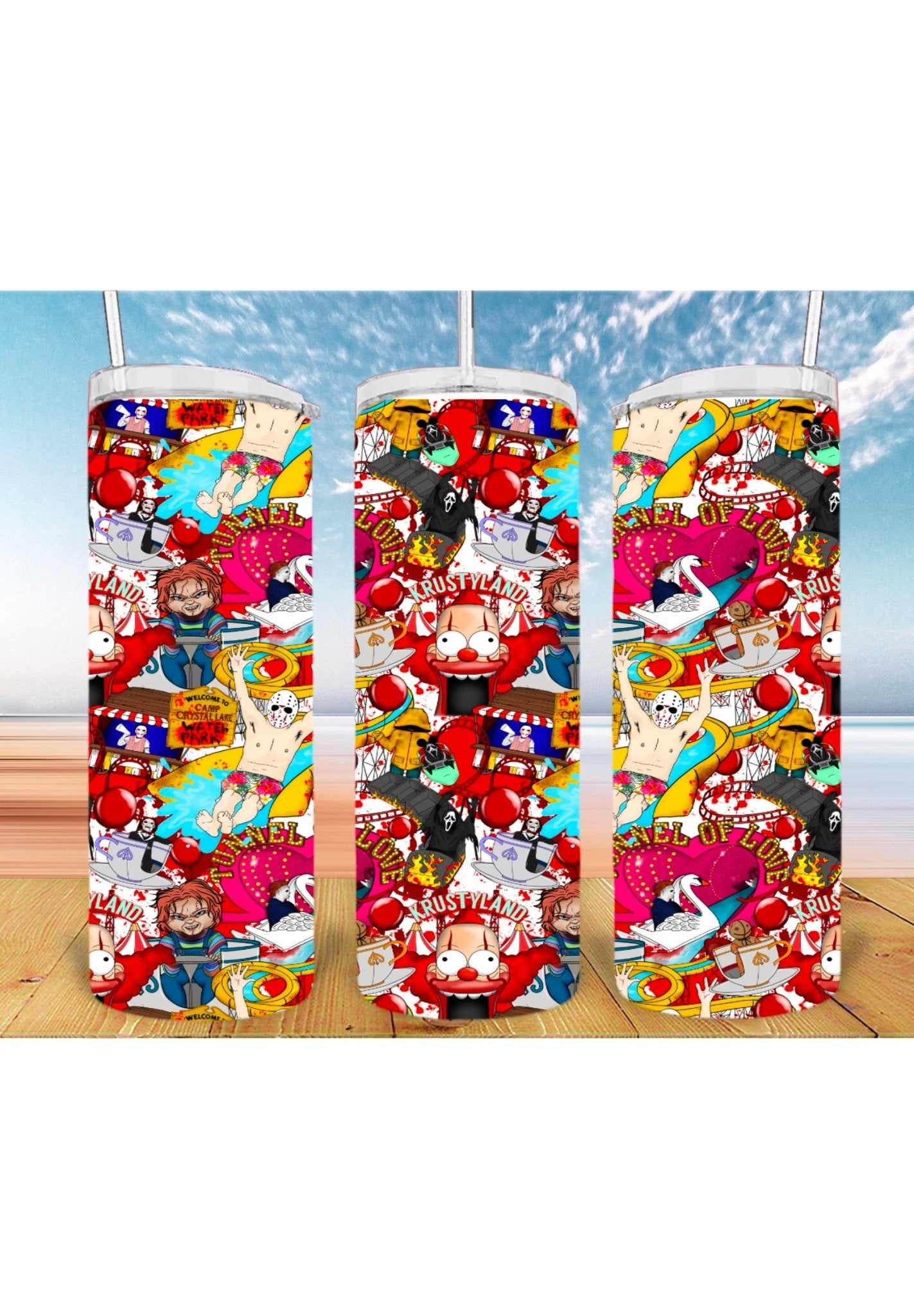 Horror Summer Ride 20oz Tumbler Sublimation Print - KT SUBLIMATION, DTF AND MORE LLC