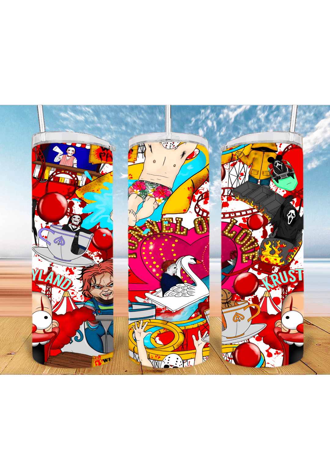 Horror Summer Ride 20oz Tumbler Sublimation Print - KT SUBLIMATION, DTF AND MORE LLC