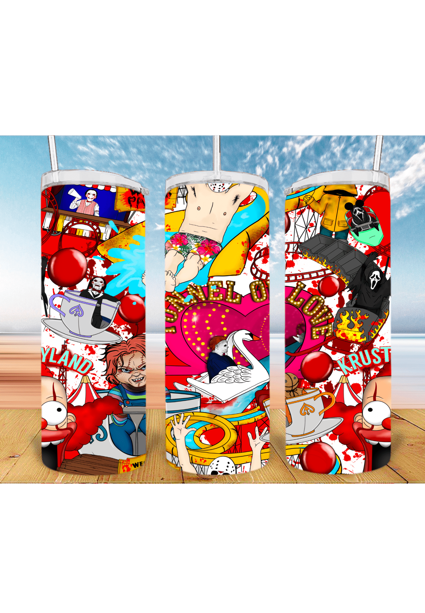 Horror Summer Ride 20oz Tumbler Sublimation Print - KT SUBLIMATION, DTF AND MORE LLC