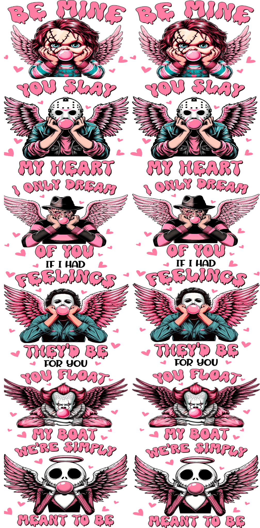 Horror Valentine Pre - Made Gang Sheet DTF | Spooky & Romantic | Ready - to - Press - KT SUBLIMATION, DTF AND MORE LLC