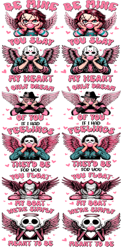 Horror Valentine Pre - Made Gang Sheet DTF | Spooky & Romantic | Ready - to - Press - KT SUBLIMATION, DTF AND MORE LLC