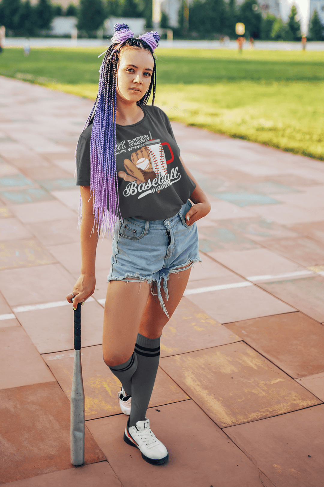 Hot Mess Always Stressed Baseball Mama DTF Transfer | Game Day Print - KT SUBLIMATION, DTF AND MORE LLC