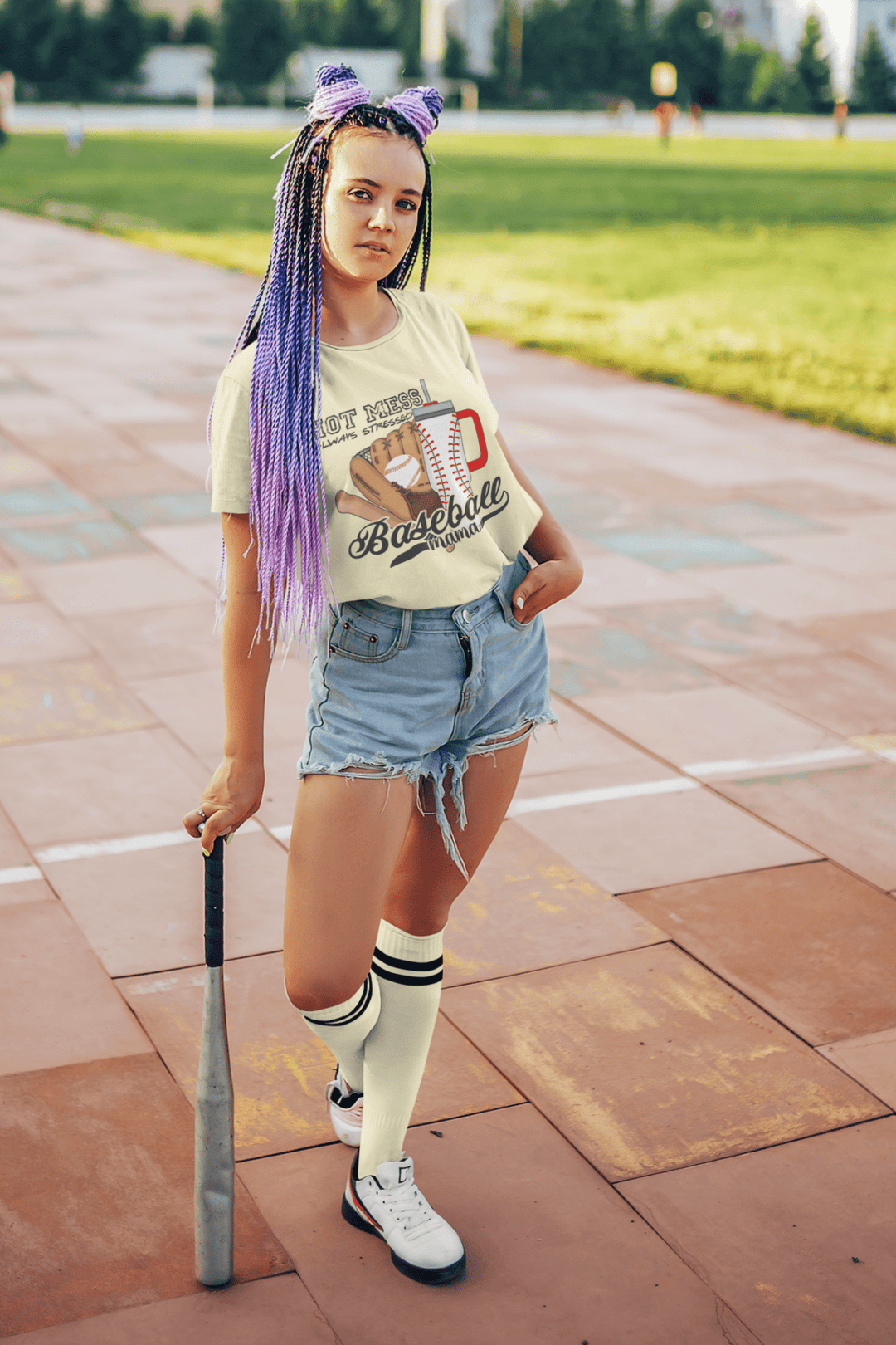 Hot Mess Always Stressed Baseball Mama DTF Transfer | Game Day Print - KT SUBLIMATION, DTF AND MORE LLC