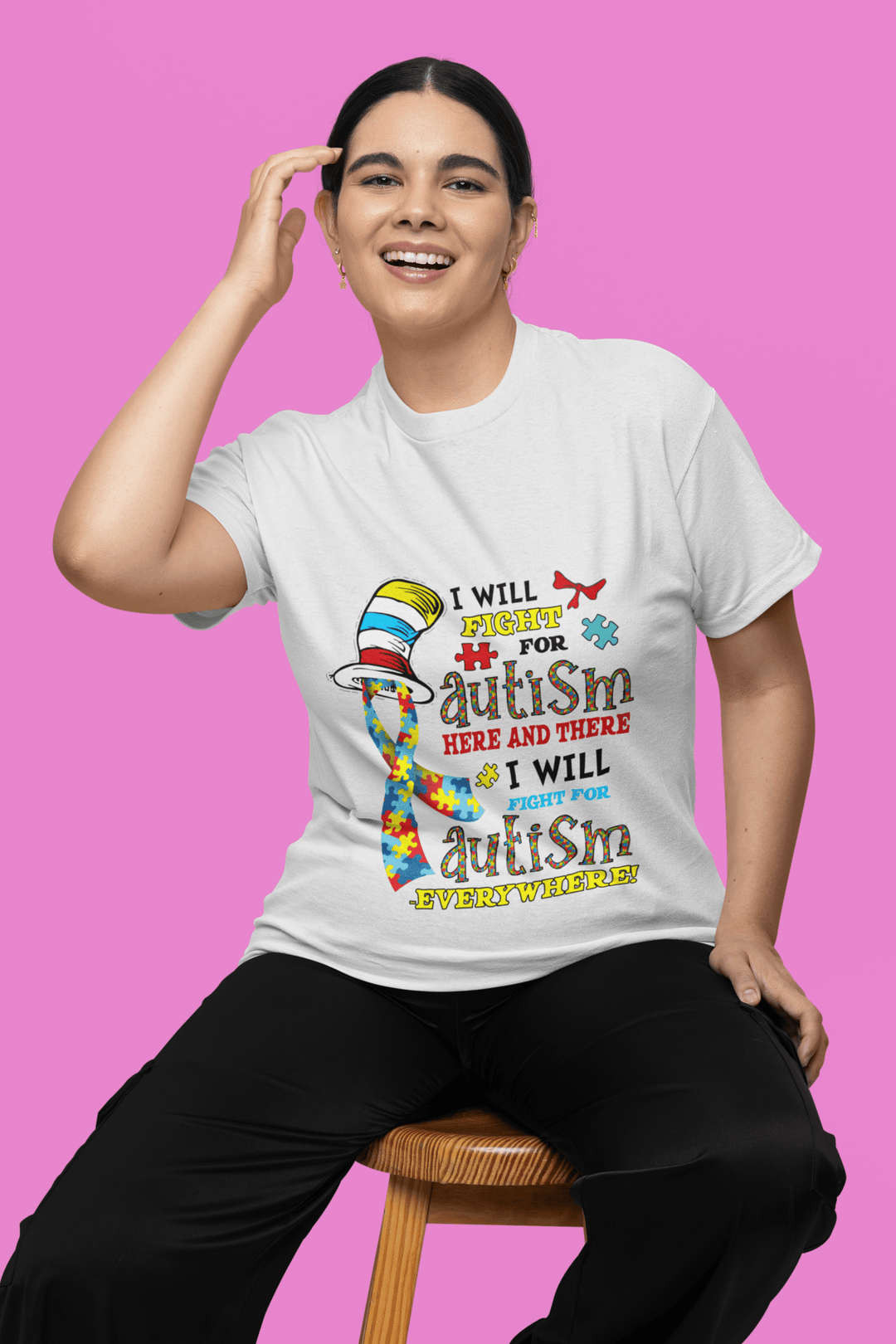 I will Fight for Autism here and there DTF - KT SUBLIMATION, DTF AND MORE LLC