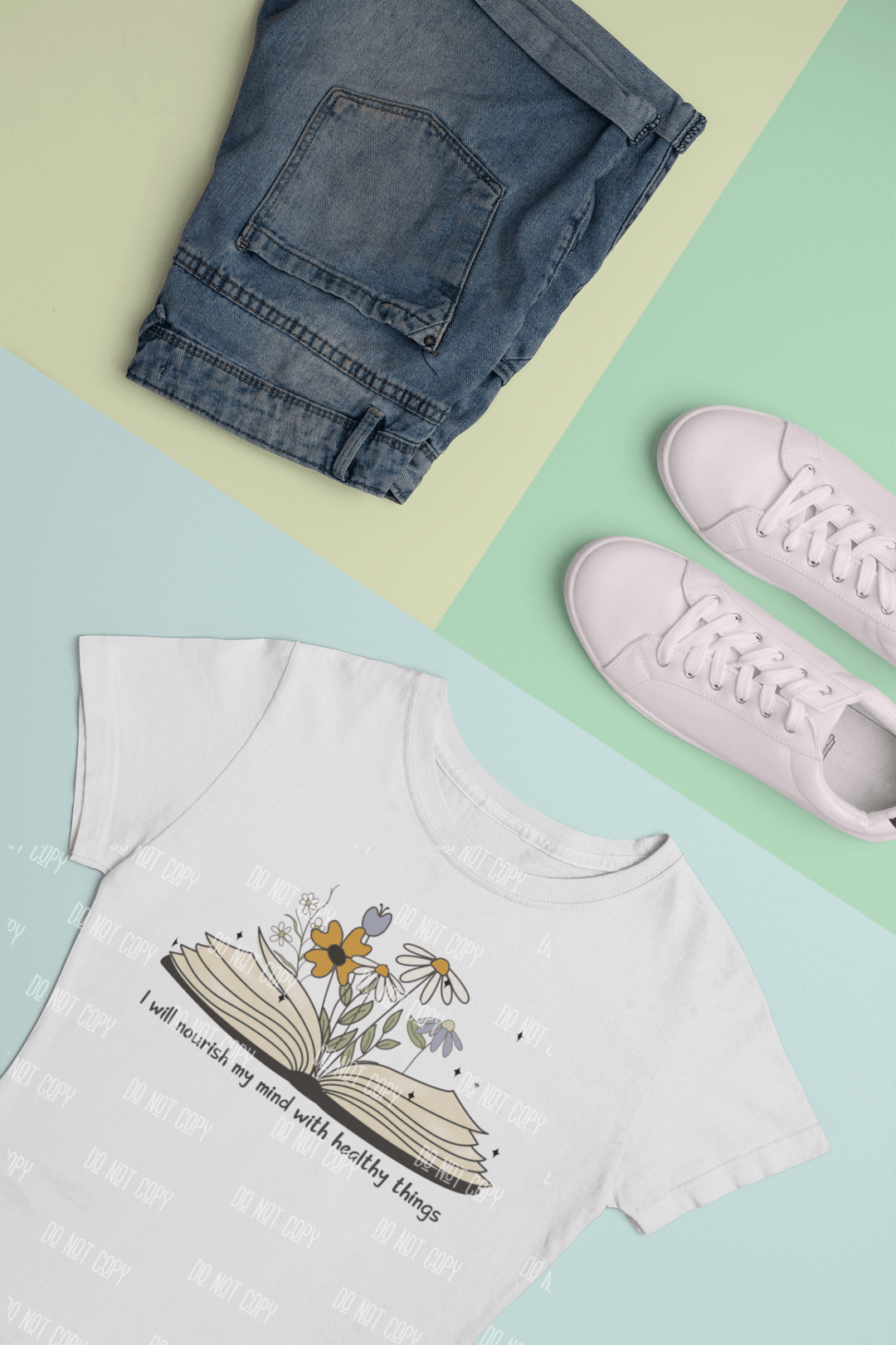 I Will Nourish My Mind with Healthy Things" DTF Transfer – Ready to Press & Inspire! 🌿🧠 - KT SUBLIMATION, DTF AND MORE LLC