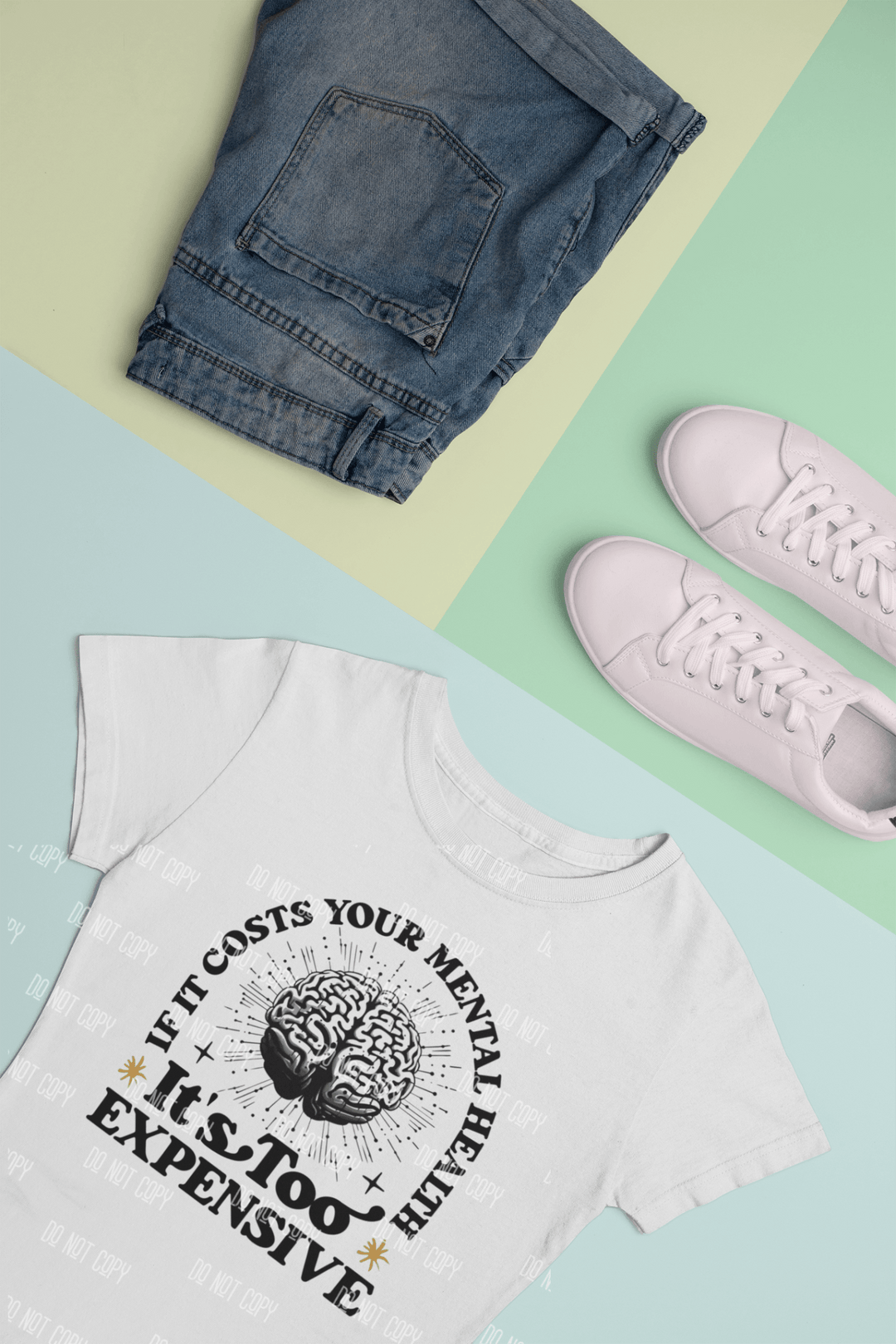 If It Costs Your Mental Health, It's Too Expensive" DTF Transfer – Mental Health Awareness Design - KT SUBLIMATION, DTF AND MORE LLC