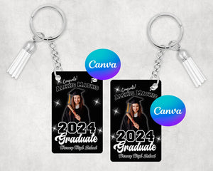 Bigger Memorial/ Graduation Square Keychain Single Side blank