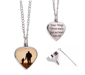 Heart Ashes Holder Necklace Sublimation Blank – Customizable Memorial Jewelry