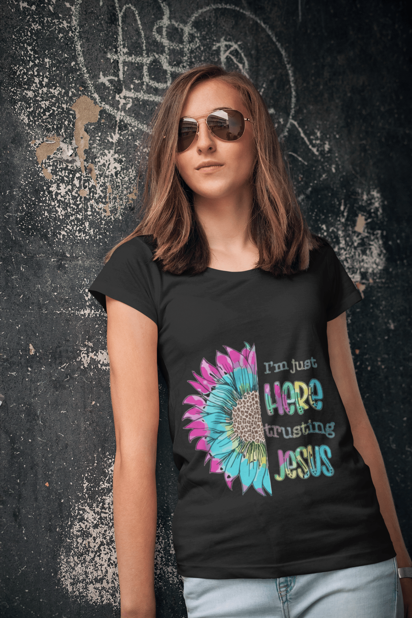 Im just Here trusting Jesus DTF - KT SUBLIMATION, DTF AND MORE LLC