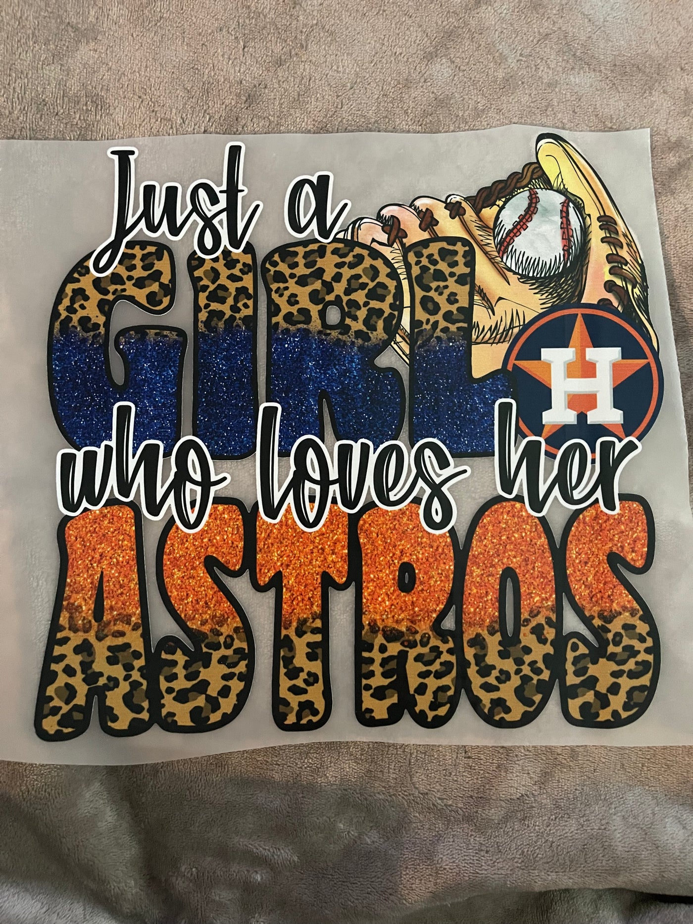 Justa a Girl who love her Stros DTF ready to press transfer